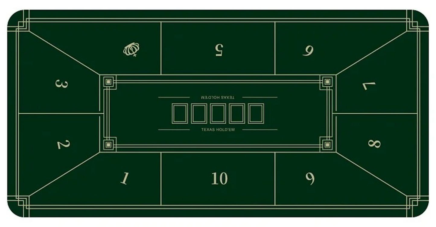 Texas Hold'em Table Pad Green/Gold - XLarge