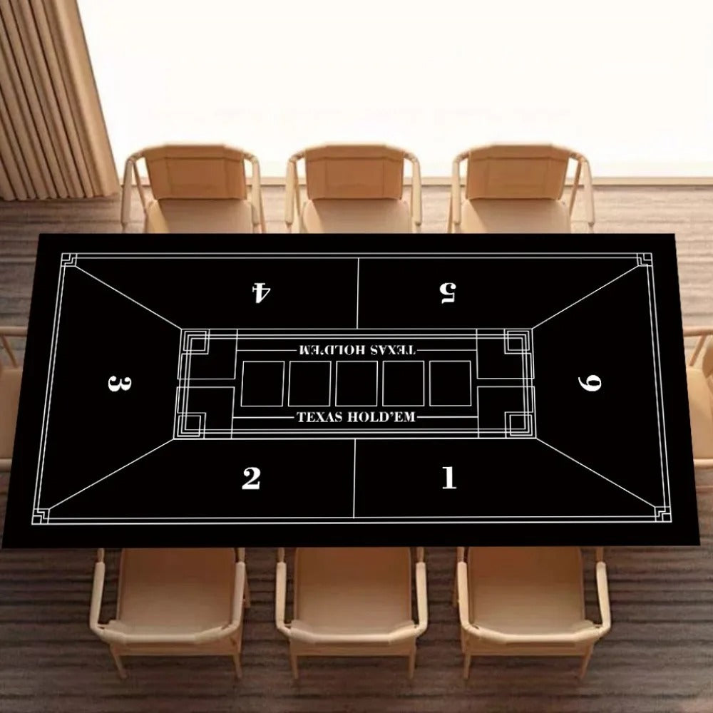 Texas Hold'em Poker Table Mat Black/White - Large