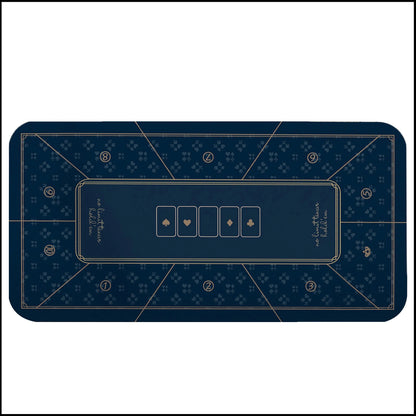 Texas Hold'em Poker Table Pad Navy/Gold - XLarge