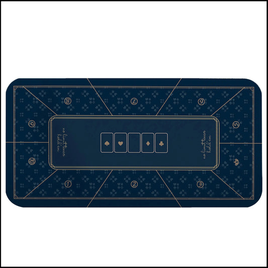 Texas Hold'em Poker Table Pad Navy/Gold - XLarge