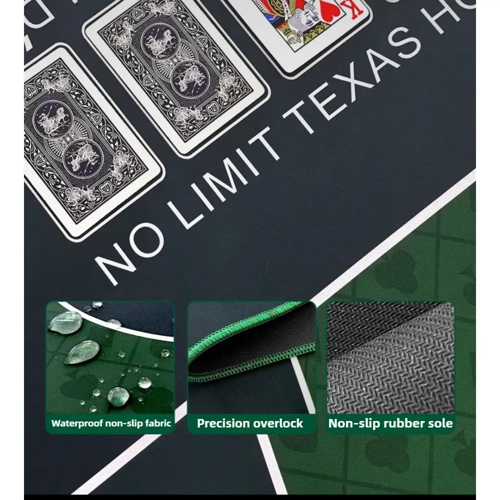 Texas Hold'em Poker Table Mat Black/White - Large