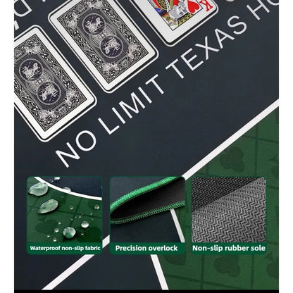 Texas Hold'em Poker Table Mat Black/White - Large